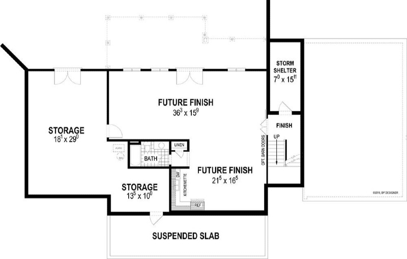 Lower Level Plan image of Farmstead House Plan