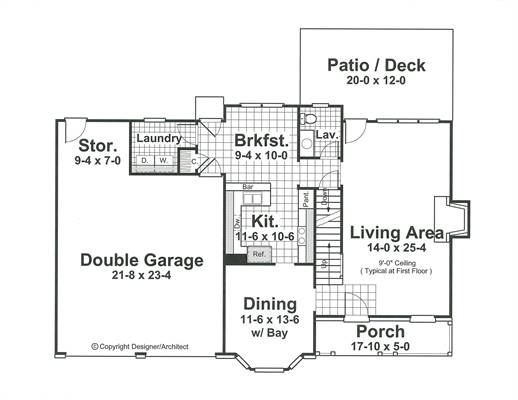 First Floor image of Bellmont-A House Plan