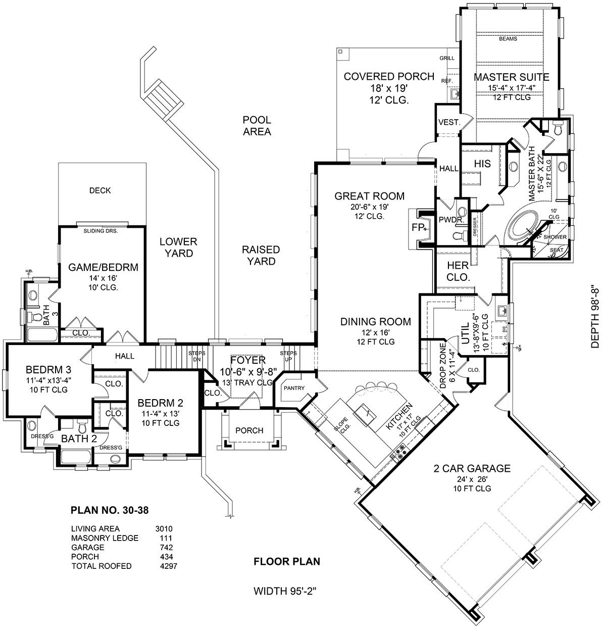 First Floor Plan image of Kingland Bluff House Plan