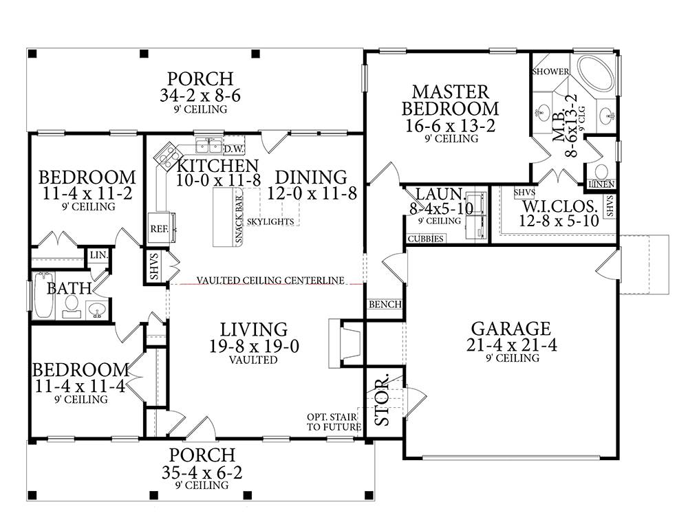 First Floor Plan image of Cloverwood House Plan