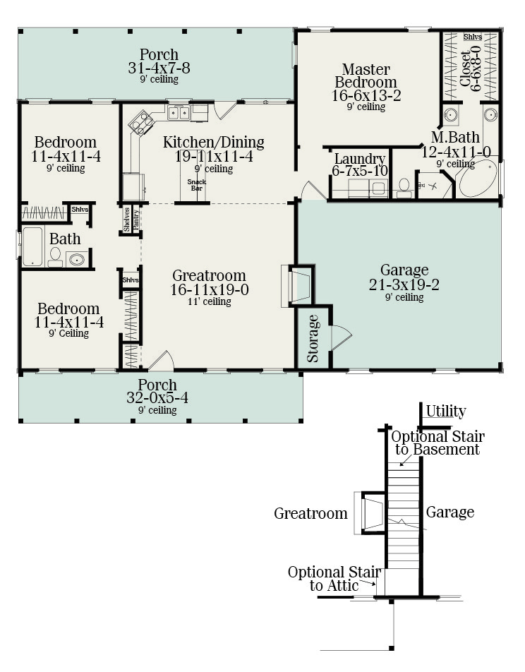 Floor Plan image of SUTHERLIN House Plan