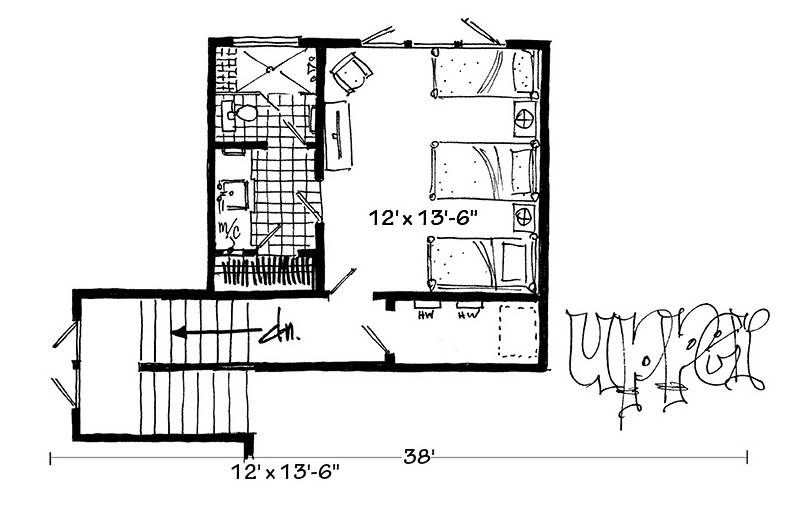 2nd floor plan image of Bunkhouse II House Plan
