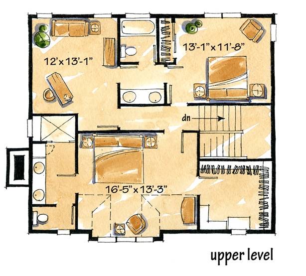 2nd floor plan image of Rock Creek House Plan