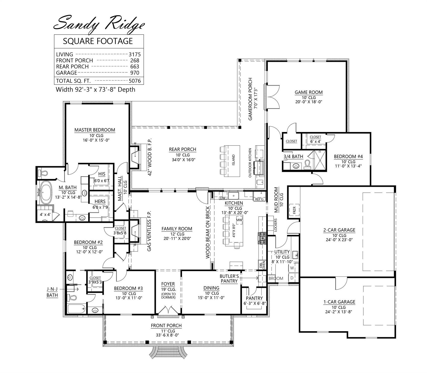 1st Floor image of The Sandy Ridge House Plan