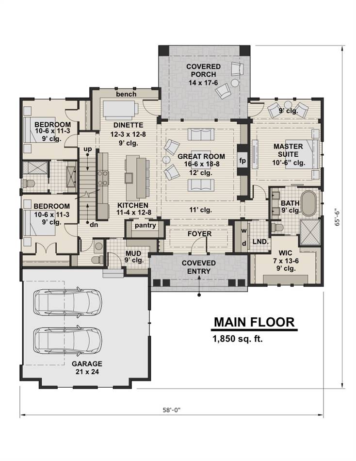 1st Floor Plan image of Colin House Plan