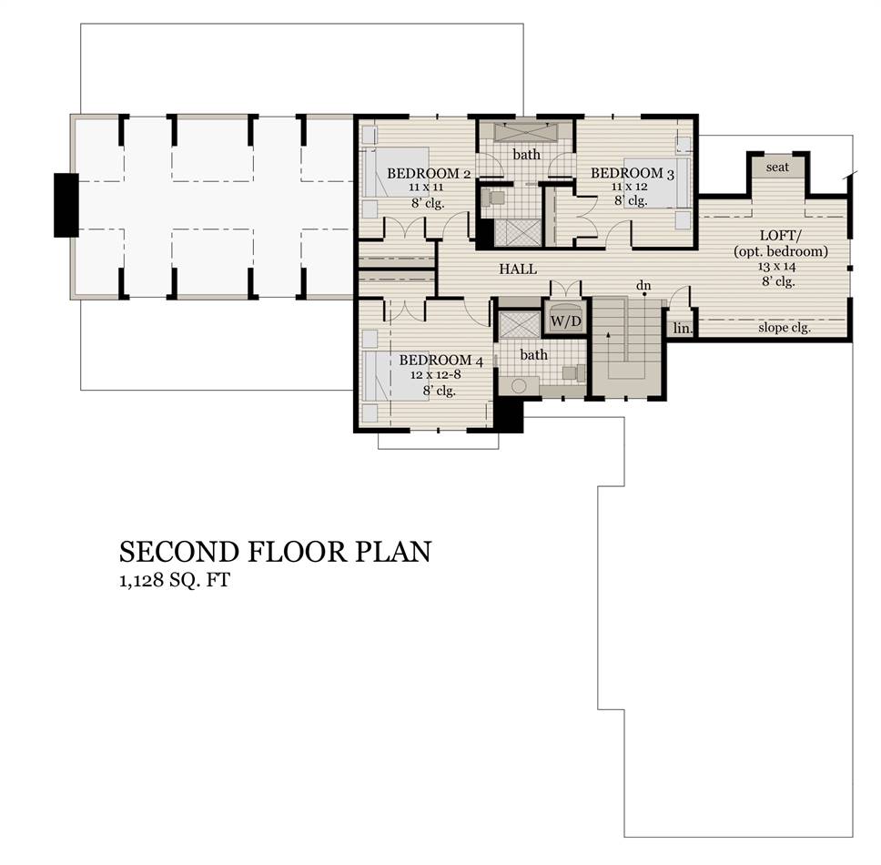2nd Floor Plan image of Plan 2004