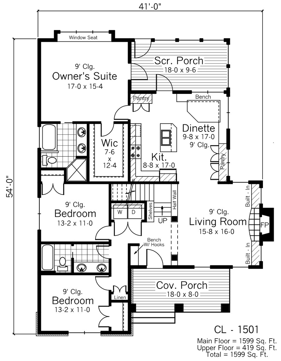 1st Floor Plan image of Pawtucket House Plan