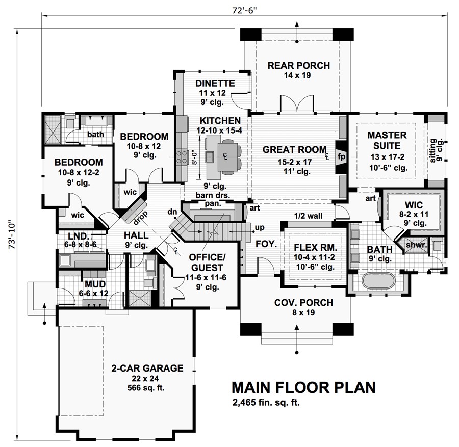 1st Floor Plan image of Butternut House Plan