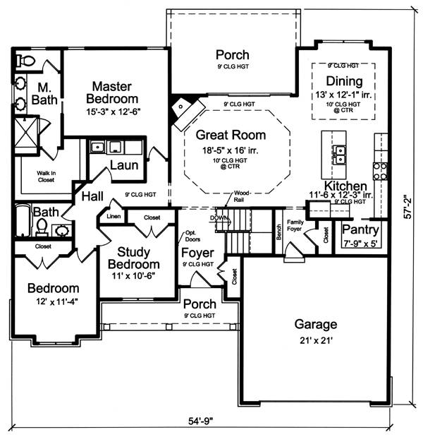 1st Floor Plan image of Baldwin House Plan