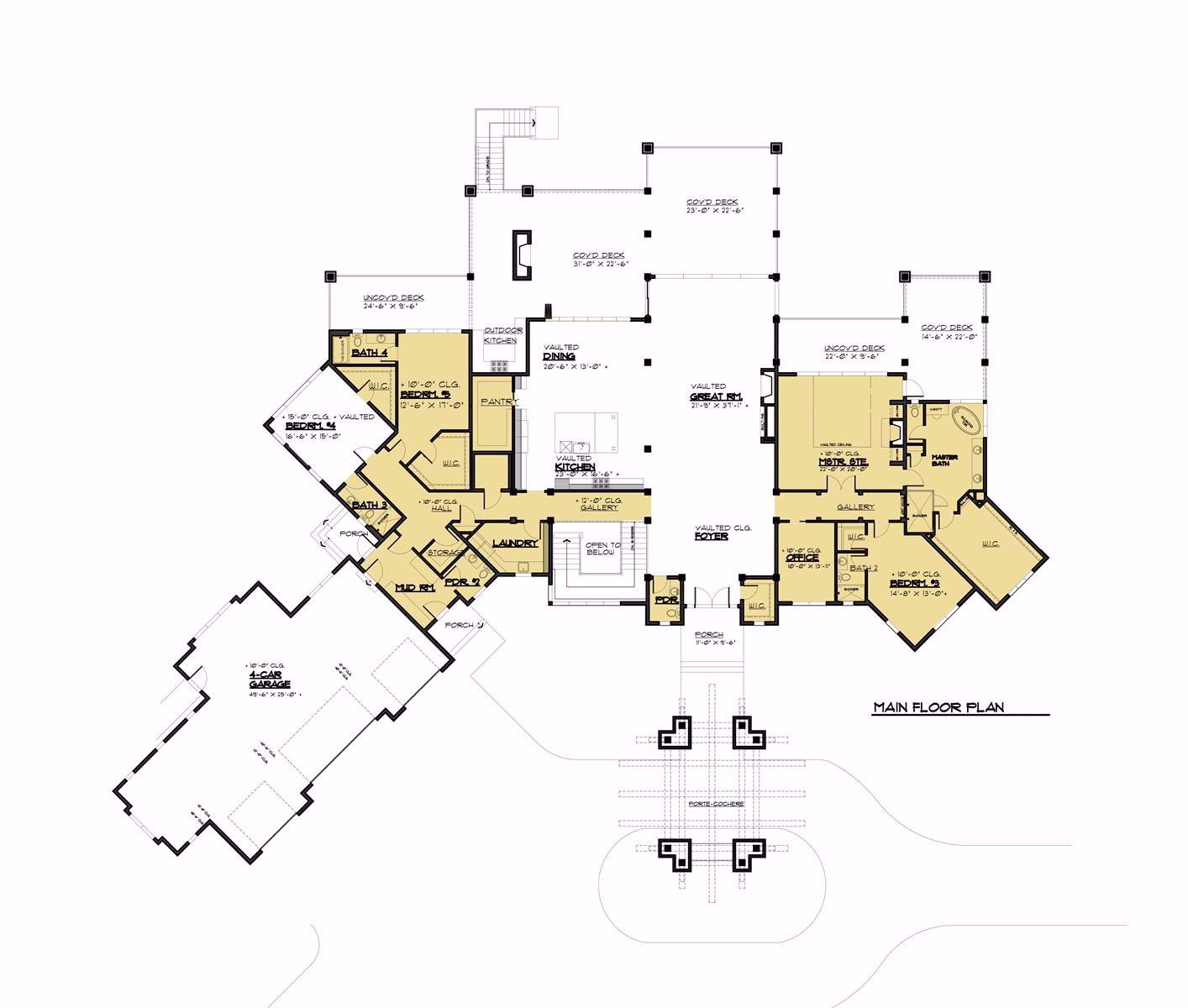 1st Floor image of Aspen Lodge House Plan