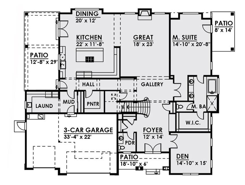 1st Floor image of Petrenko Residence House Plan