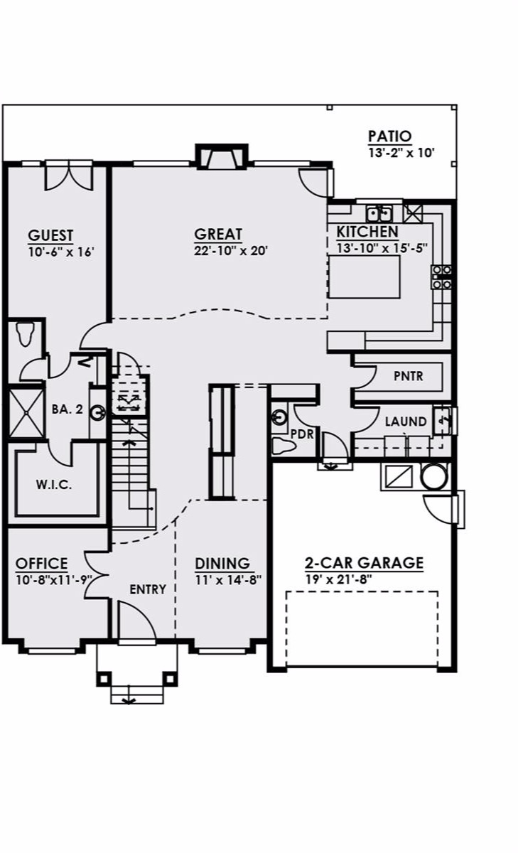 1st Floor image of Huff Residence House Plan