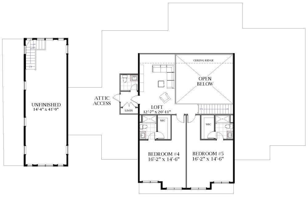 2nd Floor image of White Oak House Plan