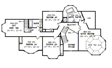 Second Floor Plan image of SHREWSBURY House Plan