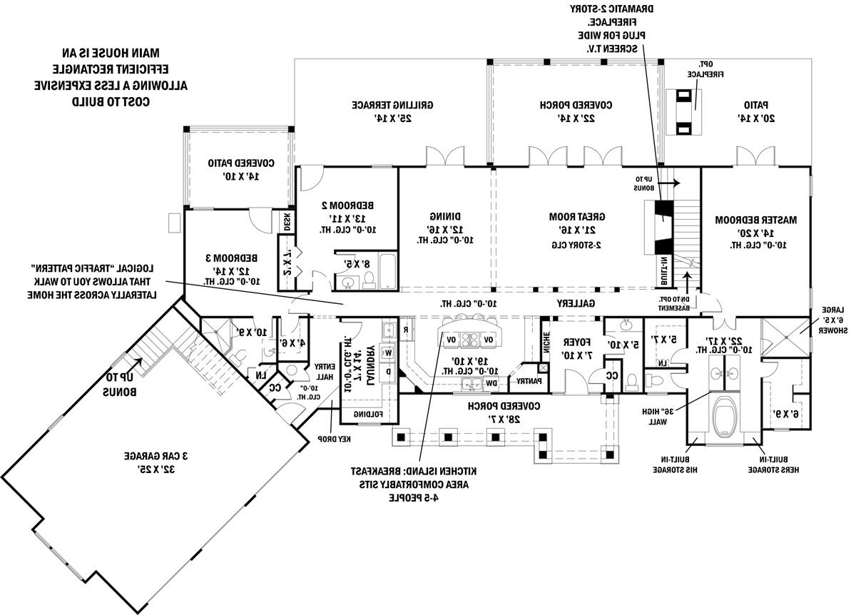 First Floor Plan image of Tres Le Fleur House Plan