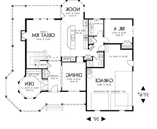 First Floor Plan image of Merrimac House Plan