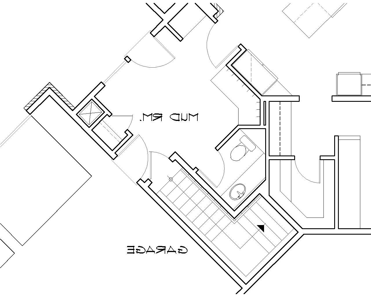 Basement Stair Location image of Keswick House Plan