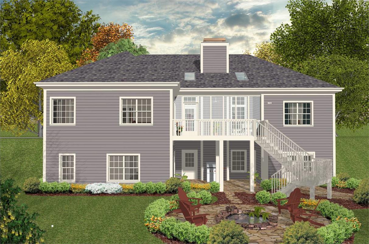 Rear Elevation image of The Falls Church House Plan