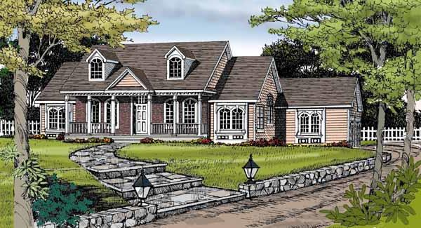 Front Rendering #1 image of DELAFIELD House Plan