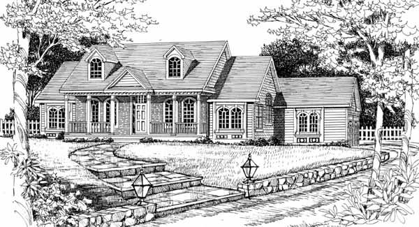 Front Rendering #2 image of DELAFIELD House Plan
