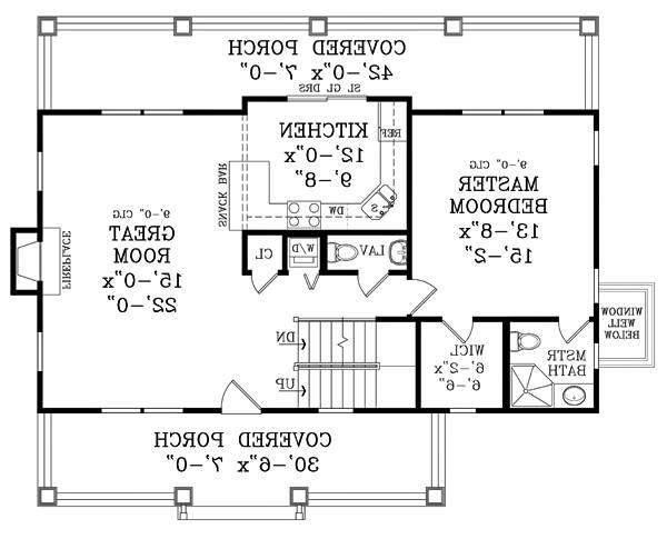 First Floor Plan image of CRAFTSMAN COTTAGE II House Plan
