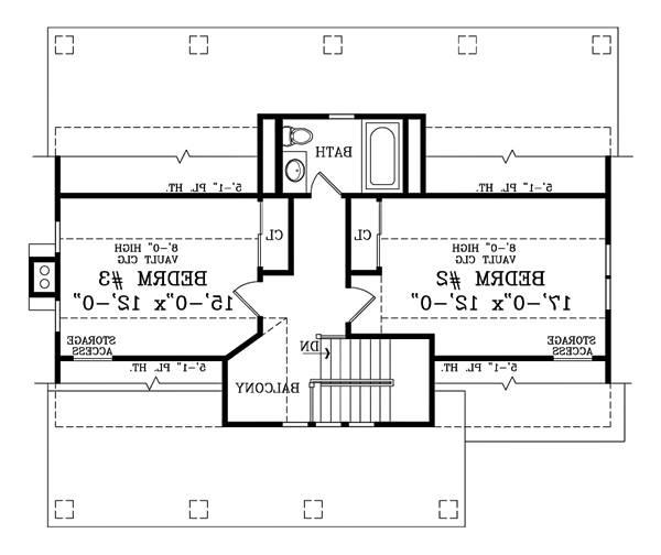 Second Floor Plan image of CRAFTSMAN COTTAGE II House Plan