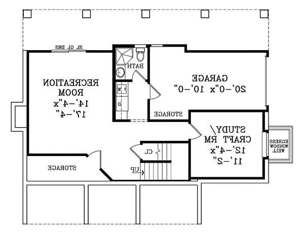 Walk-out Basement Plan image of CRAFTSMAN COTTAGE II House Plan