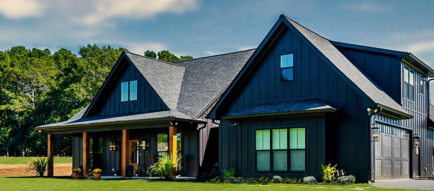 The New Trendy Black Modern Farmhouse image of Chelci House Plan