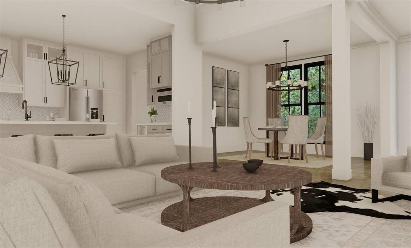 The Open-Concept Living Space is Great for Entertaining image of Richmond Avenue House Plan