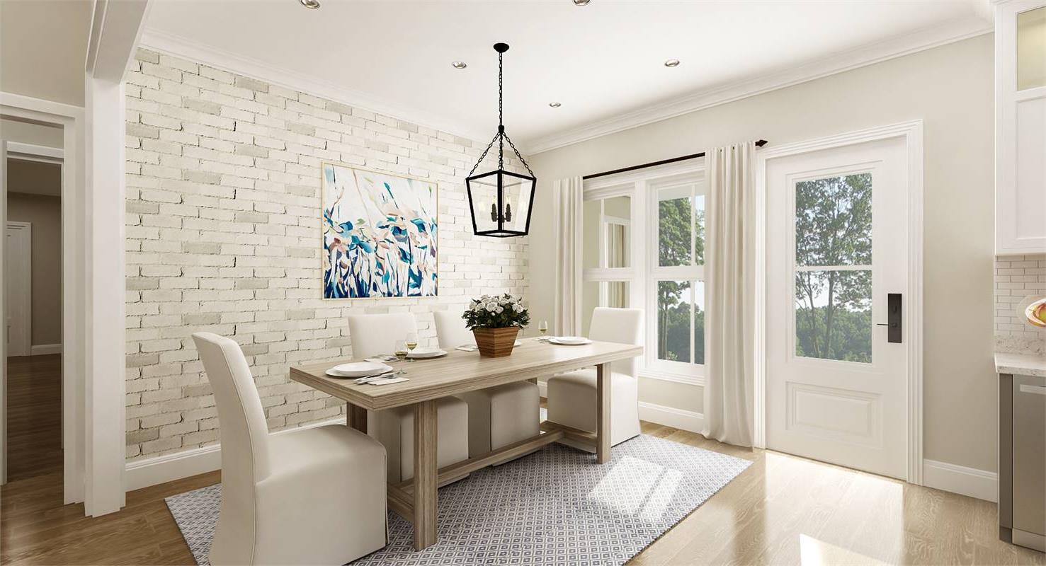 A Light Filled Dining Area with Pella Windows image of Stonebrook House Plan