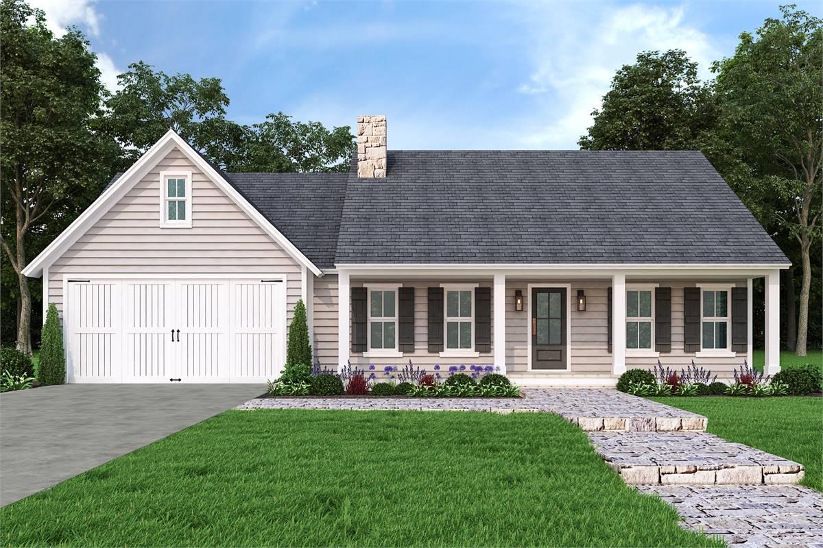 Front Entry 2-Car Garage with Clopay Garage Doors image of Stonebrook House Plan