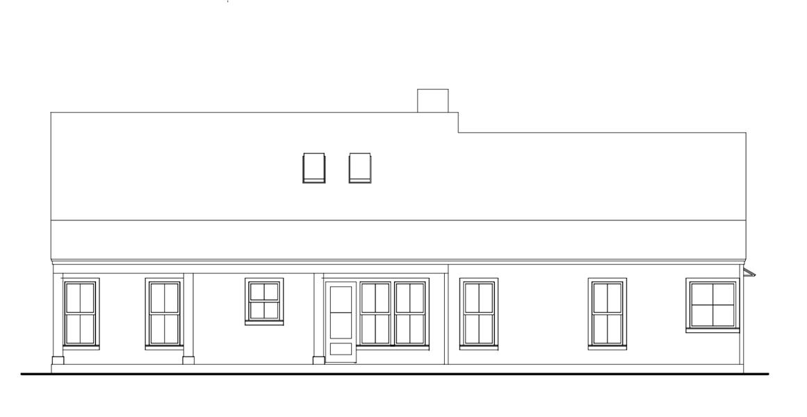 Architect's Schematic Rear View Rendering image of Cloverwood House Plan