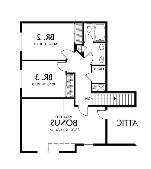 Second Floor Plan image of West Bridgewater House Plan