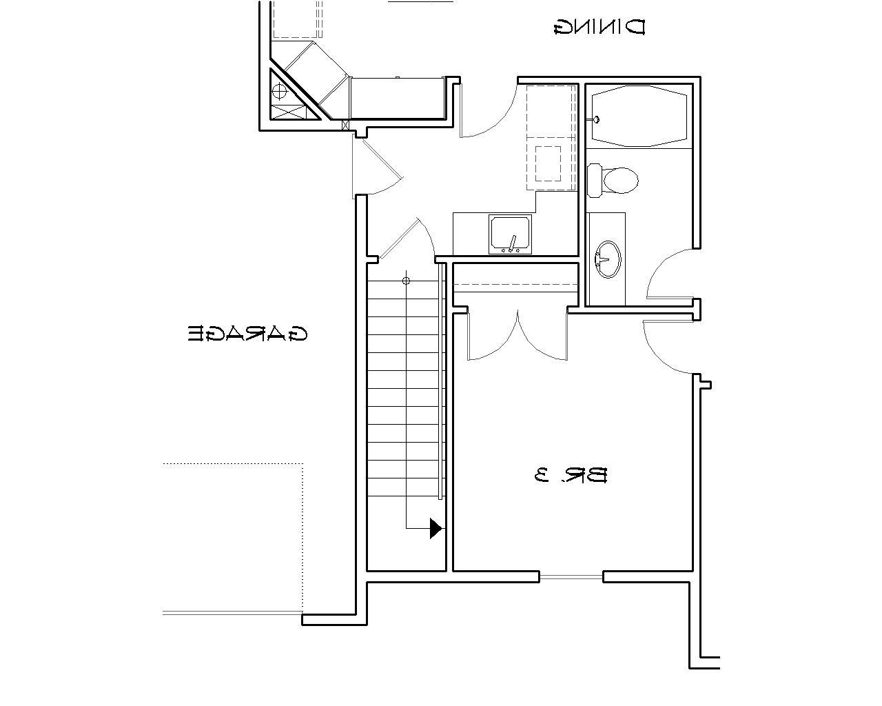 Basement Stair Location image of Stamford House Plan