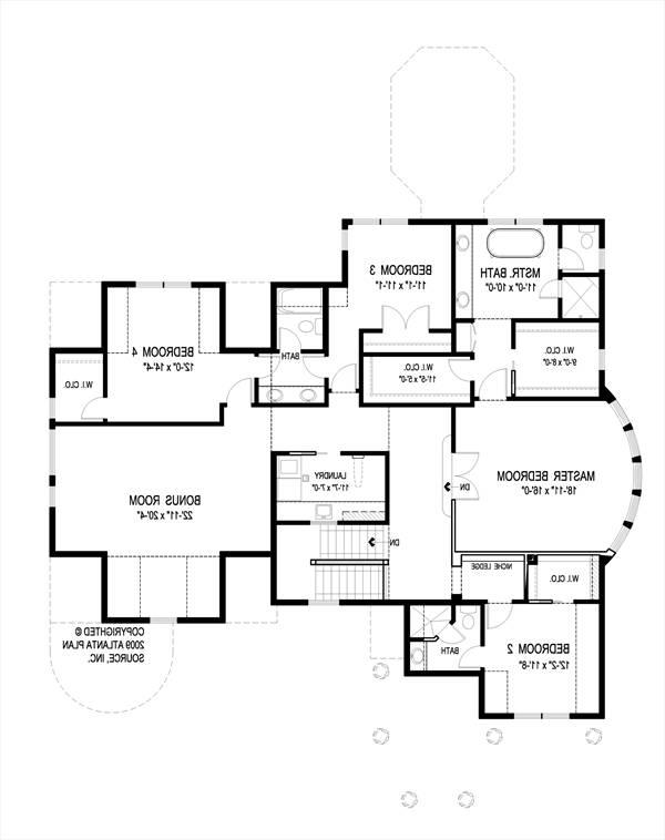 Upper Level Floorplan image of Renville House Plan