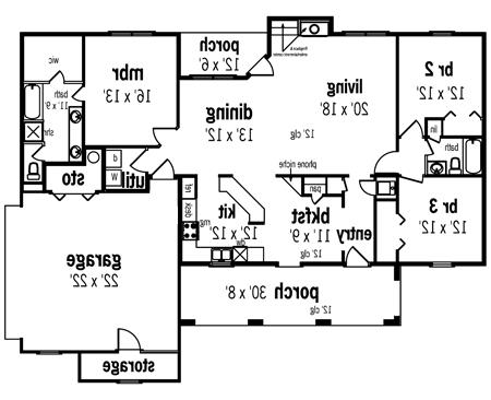 First Floor Plan image of Bellingham-1711 House Plan