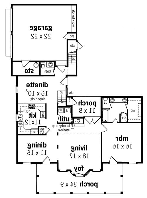 First Floor Plan image of Afton Hall-2500 House Plan