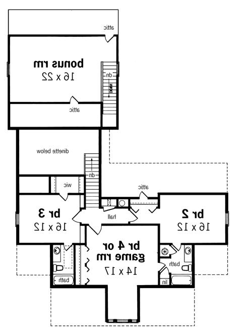 Second Floor Plan image of Afton Hall-2500 House Plan