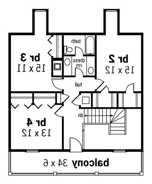 Second Floor Plan image of Brandywine Place-2900 House Plan