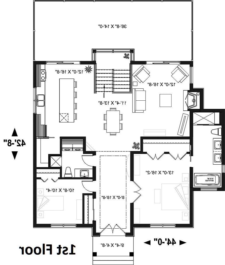 1st Floor Plan image of Gleason House Plan