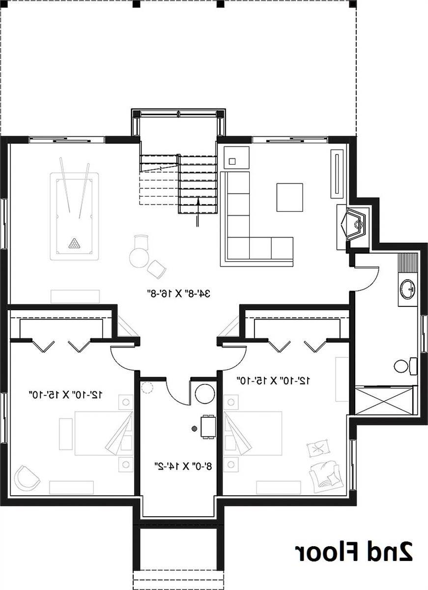 Lower level image of Gleason House Plan