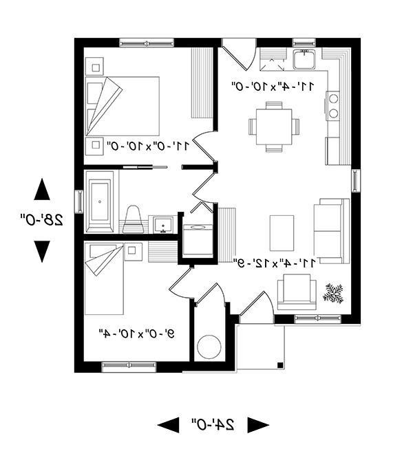 First floor image of Foster House Plan