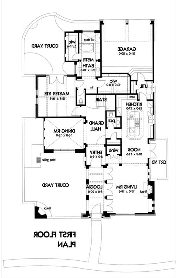 First Floor Plan image of Villa Montana House Plan
