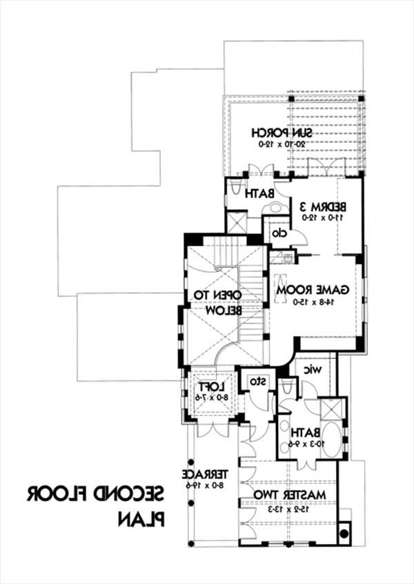 Second Floor Plan image of Villa Montana House Plan