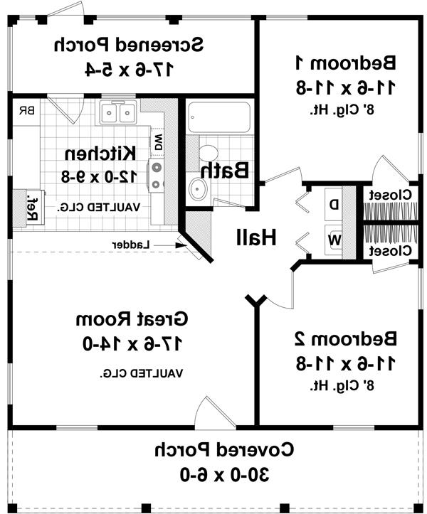 1st Level Floorplan image of The Perfect Cabin House Plan