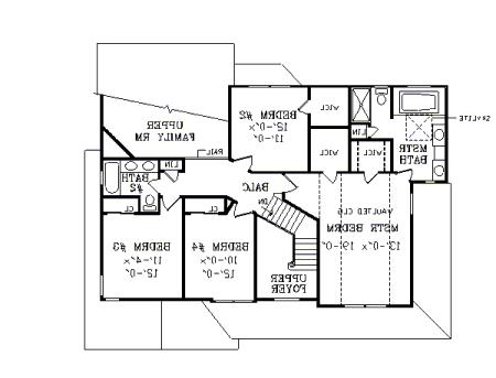Second Floor Plan image of LEXINGTON House Plan