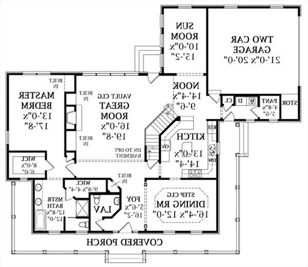 First Floor Plan image of SANFORD House Plan