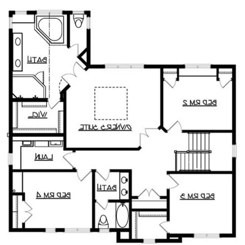 Upper Floor Plan image of Hayward House Plan