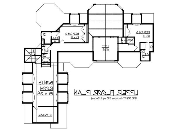 Upper Floor Plan image of The Gull Lake House Plan