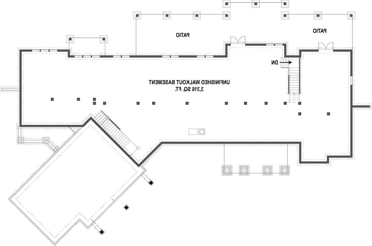 Basement Floorplan image of Pepperwood Place House Plan